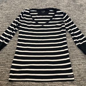 Calvin Klein striped long sleeved top- fair condition performance product